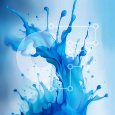 Intra Συλλεκτικό Ξύλινο Παζλ Plywood  4mm - Ζωντανή εικόνα μπλε υγρού που εκτοξεύεται από ένα δοχείο Σε Ξύλινο Κουτί - Διαστάσεις Puzzle: 10x10 cm – 25 κομμάτια - Image 1