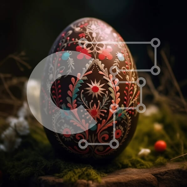 Intra Συλλεκτικό Ξύλινο Παζλ Plywood  4mm - Όμορφη εικόνα ενός διακοσμημένου αυγού του Πάσχα στο δάσος Σε Ξύλινο Κουτί - Διαστάσεις: 10x10 cm – 25 κομμάτια