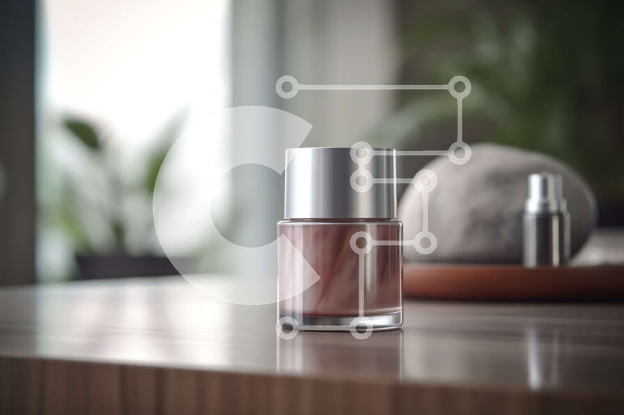 Intra Συλλεκτικό Ξύλινο Παζλ Plywood  4mm - Κομψό μπουκάλι βερνικιού νυχιών σε ξύλινο τραπέζι με εκπληκτική θέα στην πόλη Σε Ξύλινο Κουτί - Διαστάσεις Puzzle: 10x10 cm – 25 κομμάτια