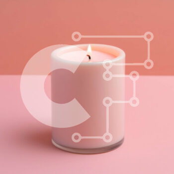 Intra Συλλεκτικό Ξύλινο Παζλ Plywood  4mm - Όμορφο λευκό κερί σε ροζ επιφάνεια εικόνα φόντου Σε Ξύλινο Κουτί - Διαστάσεις Puzzle: 10x10 cm – 25 κομμάτια - Image 1