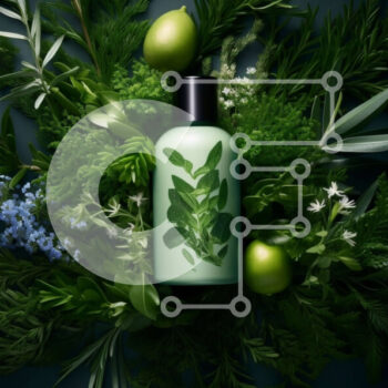 Intra Συλλεκτικό Ξύλινο Παζλ Plywood  4mm - Πράσινο μπουκάλι υγρού με φυσικό περιβάλλον σε μαύρο φόντο Σε Ξύλινο Κουτί - Διαστάσεις Puzzle: 10x10 cm – 25 κομμάτια - Image 1