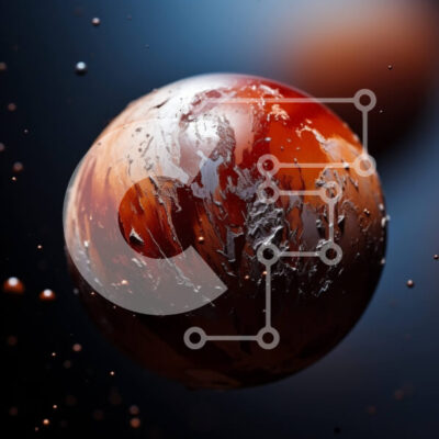 Intra Συλλεκτικό Ξύλινο Παζλ Plywood  4mm - Στυλιζαρισμένος πλανήτης που μοιάζει με τον Άρη στο διάστημα Σε Ξύλινο Κουτί - Διαστάσεις Puzzle: 10x10 cm – 25 κομμάτια - Image 1