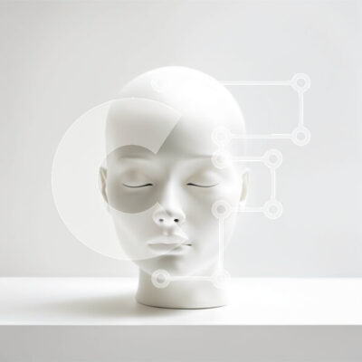 Intra Συλλεκτικό Ξύλινο Παζλ Plywood  4mm - Καθαρό και μινιμαλιστικό λευκό μανεκέν κεφάλι στο ράφι Σε Ξύλινο Κουτί - Διαστάσεις: 10x10 cm – 25 κομμάτια - Image 1