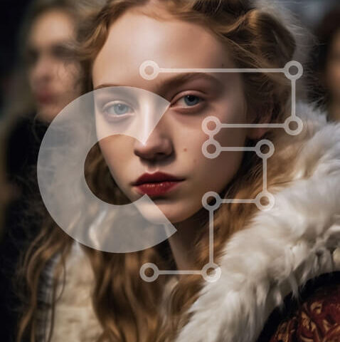 Intra Συλλεκτικό Ξύλινο Παζλ Plywood  4mm - Κομψό μοντέλο με γούνινο παλτό και κόκκινο κραγιόν Σε Ξύλινο Κουτί - Διαστάσεις Puzzle: 10x10 cm – 25 κομμάτια - Image 1