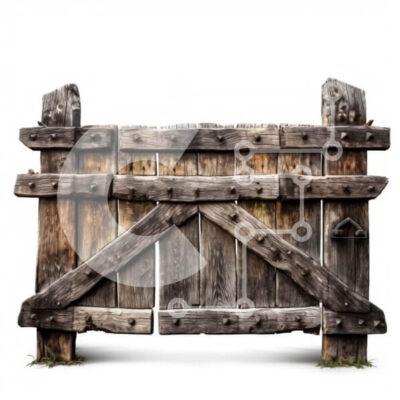 Intra Συλλεκτικό Ξύλινο Παζλ Plywood  4mm - Vintage εικόνα μιας παλιάς ξύλινης πύλης Σε Ξύλινο Κουτί - Διαστάσεις Puzzle: 10x10 cm – 25 κομμάτια - Image 1