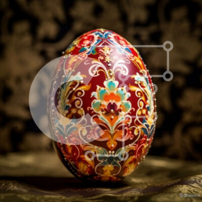 Intra Συλλεκτικό Ξύλινο Παζλ Plywood 4mm - Όμορφα διακοσμημένα Πασχαλινά αυγά με λουλουδάτα μοτίβα σε μαύρο φόντο Σε Ξύλινο Κουτί - Διαστάσεις: 10x10 cm – 25 κομμάτια - Image 1