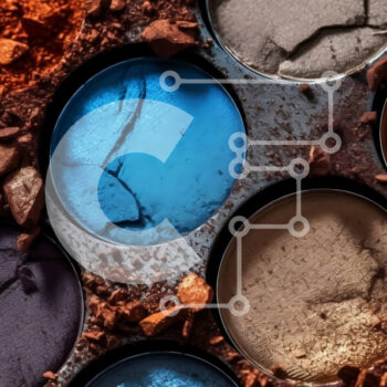 Intra Συλλεκτικό Ξύλινο Παζλ Plywood  4mm - Παλέτα μακιγιάζ με έντονες αποχρώσεις του μπλε, του πράσινου και του καφέ Σε Ξύλινο Κουτί - Διαστάσεις Puzzle: 10x10 cm – 25 κομμάτια - Image 1