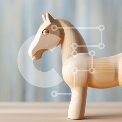 Intra Συλλεκτικό Ξύλινο Παζλ Plywood  4mm - Ξύλινο παιχνίδι αλόγων σε ξύλινη επιφάνεια Σε Ξύλινο Κουτί - Διαστάσεις: 10x10 cm – 25 κομμάτια - Image 1