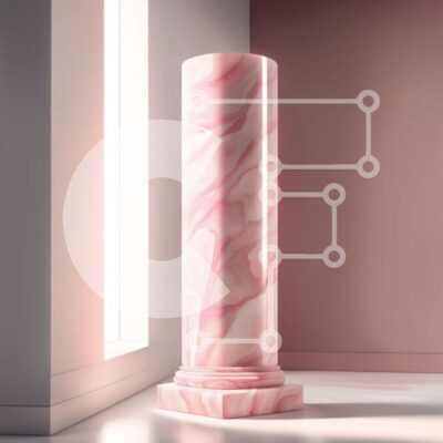 Intra Συλλεκτικό Ξύλινο Παζλ Plywood  4mm - Κομψή εικόνα μιας ροζ μαρμάρινης στήλης σε ένα δωμάτιο με χαμηλό φωτισμό Σε Ξύλινο Κουτί - Διαστάσεις Puzzle: 10x10 cm – 25 κομμάτια - Image 1