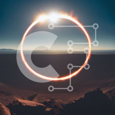 Intra Συλλεκτικό Ξύλινο Παζλ Plywood  4mm - Εκπληκτική εικόνα ενός κυκλικού δακτυλίου της φωτιάς στον ουρανό Σε Ξύλινο Κουτί - Διαστάσεις: 10x10 cm – 25 κομμάτια - Image 1