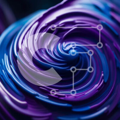 Intra Συλλεκτικό Ξύλινο Παζλ Plywood  4mm - Ζωντανή αφηρημένη τέχνη: Κοντινό πλάνο του στροβιλισμού μωβ και μπλε μπογιάς Σε Ξύλινο Κουτί - Διαστάσεις Puzzle: 10x10 cm – 25 κομμάτια - Image 1