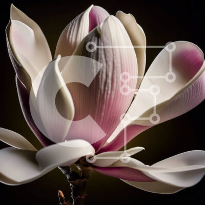 Intra Συλλεκτικό Ξύλινο Παζλ Plywood  4mm - Όμορφη εικόνα ενός λευκού και ροζ λουλουδιού με κίτρινο κέντρο Σε Ξύλινο Κουτί - Διαστάσεις: 10x10 cm – 25 κομμάτια - Image 1