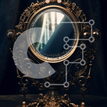 Intra Συλλεκτικό Ξύλινο Παζλ Plywood  4mm - Κομψός και αντίκα χρυσός καθρέφτης με περίπλοκα σκαλίσματα Σε Ξύλινο Κουτί - Διαστάσεις Puzzle: 10x10 cm – 25 κομμάτια - Image 1