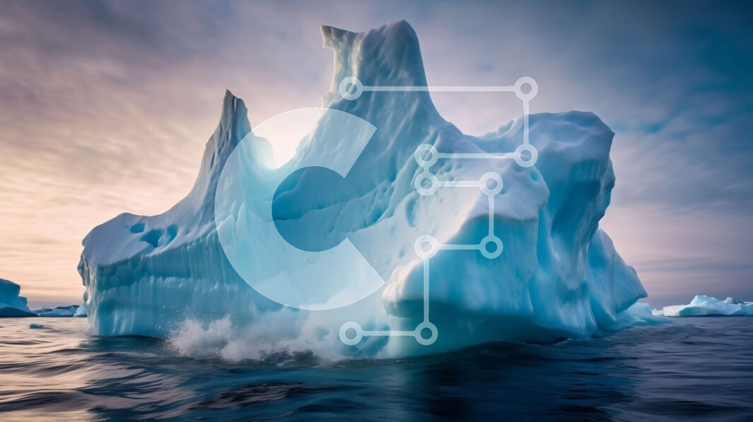 Intra Συλλεκτικό Ξύλινο Παζλ Plywood  4mm - Εκπληκτική εικόνα του παγόβουνου στο ηλιοβασίλεμα στον ωκεανό Σε Ξύλινο Κουτί - Διαστάσεις: 10x10 cm – 25 κομμάτια