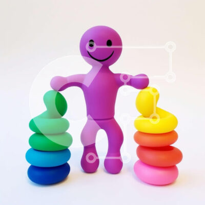 Intra Συλλεκτικό Ξύλινο Παζλ Plywood 4mm - Πολύχρωμο παιχνίδι φιγούρα με στοιβαγμένα δαχτυλίδια Σε Ξύλινο Κουτί - Διαστάσεις: 10x10 cm – 25 κομμάτια - Image 1