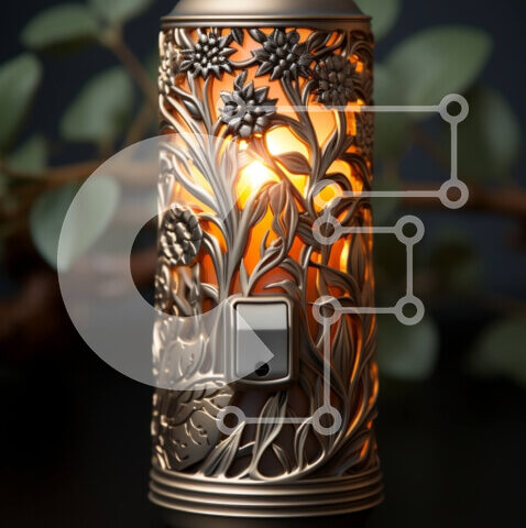 Intra Συλλεκτικό Ξύλινο Παζλ Plywood 4mm - Όμορφη κεριά σε σχήμα δέντρου με περίπλοκα σκαλίσματα Σε Ξύλινο Κουτί - Διαστάσεις: 10x10 cm – 25 κομμάτια - Image 1