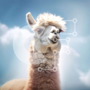 Intra Συλλεκτικό Ξύλινο Παζλ Plywood  4mm - Όμορφη εικόνα ενός ξανθού αλπακά με αφράτη γούνα που κοιτάζει ψηλά Σε Ξύλινο Κουτί - Διαστάσεις: 10x10 cm – 25 κομμάτια