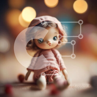 Intra Συλλεκτικό Ξύλινο Παζλ Plywood  4mm - Αξιολάτρευτη ροζ κούκλα με καπέλο και φόρεμα Σε Ξύλινο Κουτί - Διαστάσεις: 10x10 cm – 25 κομμάτια - Image 1