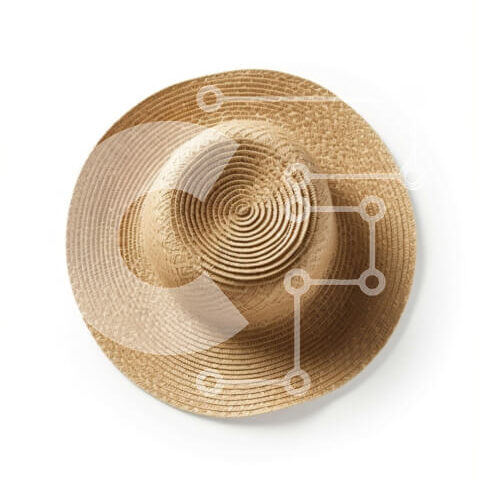 Intra Συλλεκτικό Ξύλινο Παζλ Plywood  4mm - Κομψό ταψί ψάθινο καπέλο με φαρδύ γείσο και κυρτό σχήμα Σε Ξύλινο Κουτί - Διαστάσεις: 10x10 cm – 25 κομμάτια - Image 1