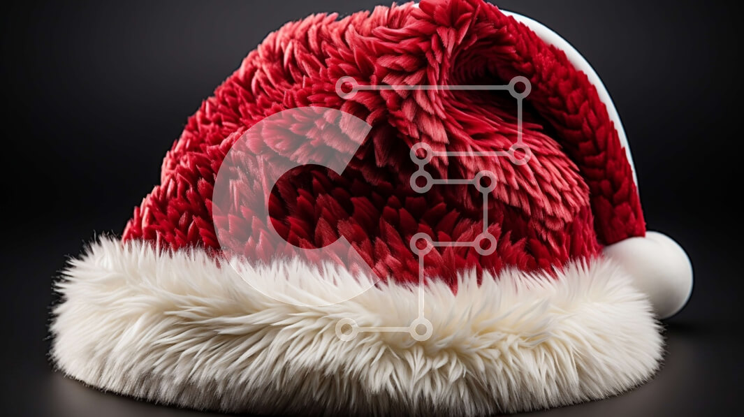 Intra Συλλεκτικό Ξύλινο Παζλ Plywood  4mm - Κομψό κόκκινο καπέλο Άγιου Βασίλη με λευκή γούνα Σε Ξύλινο Κουτί - Διαστάσεις: 10x10 cm – 25 κομμάτια