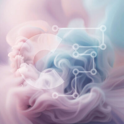 Intra Συλλεκτικό Ξύλινο Παζλ Plywood  4mm - Puzzle με Θέμα Abstract Art: Blue and Pink Smoke Cloud Swirl Σε Ξύλινο Κουτί - Διαστάσεις Puzzle: 10x10 cm – 25 κομμάτια - Image 1