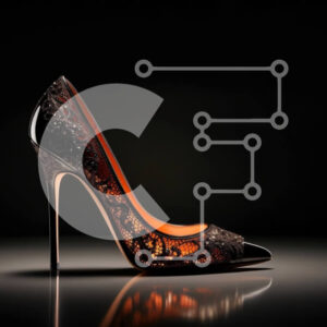 Intra Συλλεκτικό Ξύλινο Παζλ Plywood  4mm - Πολύπλοκα σχεδιασμένο σκούρο καφέ ψηλοτάκουνο παπούτσι με τακούνι στιλέτο Σε Ξύλινο Κουτί - Διαστάσεις Puzzle: 10x10 cm – 25 κομμάτια