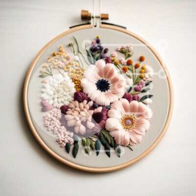 Intra Συλλεκτικό Ξύλινο Παζλ Plywood 4mm - Όμορφα λουλούδια με λουλούδια με ροζ, κίτρινα και λευκά λουλούδια Σε Ξύλινο Κουτί - Διαστάσεις Puzzle: 10x10 cm – 25 κομμάτια - Image 1