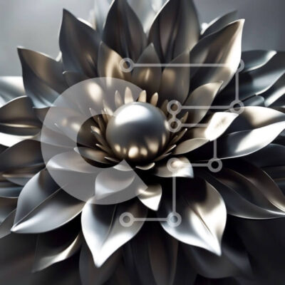 Intra Συλλεκτικό Ξύλινο Παζλ Plywood  4mm - Εκπληκτική κοντινή πλάνο λουλουδιών με μεταλλική λάμψη Σε Ξύλινο Κουτί - Διαστάσεις: 10x10 cm – 25 κομμάτια - Image 1