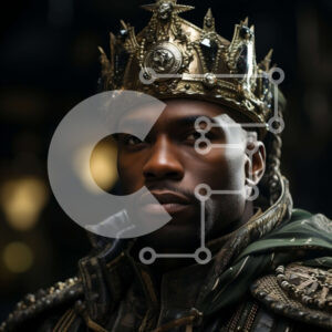 Intra Συλλεκτικό Ξύλινο Παζλ Plywood  4mm - Βασιλικό πορτρέτο ενός άνδρα που φορά ένα στέμμα και κρατά ένα ραβδί Σε Ξύλινο Κουτί - Διαστάσεις Puzzle: 10x10 cm – 25 κομμάτια