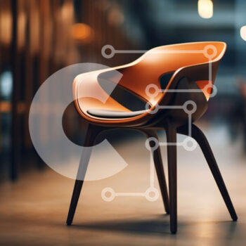 Intra Συλλεκτικό Ξύλινο Παζλ Plywood  4mm - Μοντέρνα πορτοκαλί καρέκλα με κομψό και μινιμαλιστικό σχέδιο Σε Ξύλινο Κουτί - Διαστάσεις Puzzle: 10x10 cm – 25 κομμάτια - Image 1