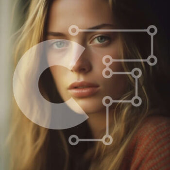 Intra Συλλεκτικό Ξύλινο Παζλ Plywood  4mm - Όμορφο πορτρέτο νεαρής γυναίκας που φορά καφέ πουλόβερ Σε Ξύλινο Κουτί - Διαστάσεις Puzzle: 10x10 cm – 25 κομμάτια - Image 1