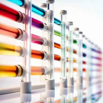 Intra Συλλεκτικό Ξύλινο Παζλ Plywood  4mm - Ζωντανή εικόνα δοκιμαστικών σωλήνων γεμισμένων με διαφορετικά υγρά Σε Ξύλινο Κουτί - Διαστάσεις Puzzle: 10x10 cm – 25 κομμάτια - Image 1