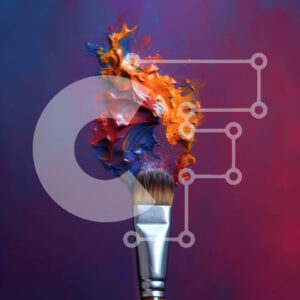 Intra Συλλεκτικό Ξύλινο Παζλ Plywood  4mm - Ζωντανό πινέλο με χρώματα που στάζουν Σε Ξύλινο Κουτί - Διαστάσεις: 10x10 cm – 25 κομμάτια