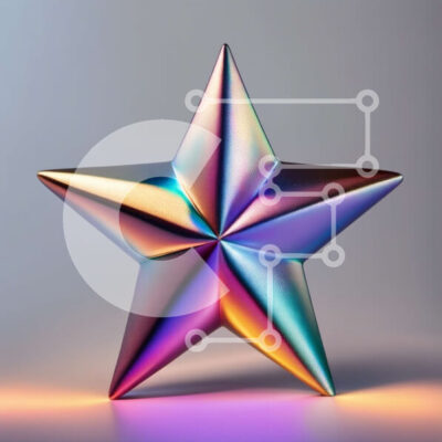 Intra Συλλεκτικό Ξύλινο Παζλ Plywood  4mm - Ζωντανό και εντυπωσιακό μεταλλικό αστέρι σε γκρι φόντο Σε Ξύλινο Κουτί - Διαστάσεις: 10x10 cm – 25 κομμάτια - Image 1