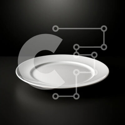 Intra Συλλεκτικό Ξύλινο Παζλ Plywood 4mm - Λευκό πιάτο σε μαύρη επιφάνεια Σε Ξύλινο Κουτί - Διαστάσεις: 10x10 cm – 25 κομμάτια - Image 1