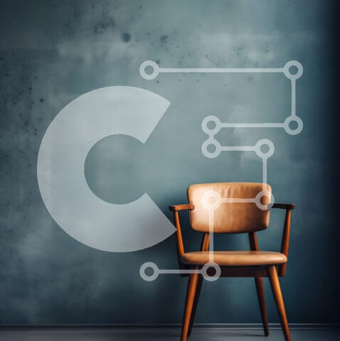 Intra Συλλεκτικό Ξύλινο Παζλ Plywood 4mm - Ξύλινη καρέκλα μπροστά από μπλε τοίχο με ρωγμή Σε Ξύλινο Κουτί - Διαστάσεις Puzzle: 10x10 cm – 25 κομμάτια - Image 1