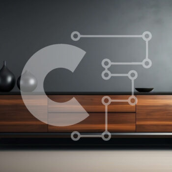 Intra Συλλεκτικό Ξύλινο Παζλ Plywood  4mm - Μοντέρνος μπουφές από ξύλο και μέταλλο με μαύρα βάζα Σε Ξύλινο Κουτί - Διαστάσεις Puzzle: 10x10 cm – 25 κομμάτια - Image 1