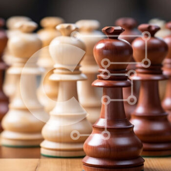 Intra Συλλεκτικό Ξύλινο Παζλ Plywood  4mm - Σκακιέρα με άσπρα και μαύρα κομμάτια Σε Ξύλινο Κουτί - Διαστάσεις Puzzle: 10x10 cm – 25 κομμάτια - Image 1