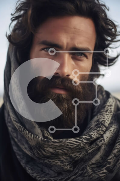 Intra Συλλεκτικό Ξύλινο Παζλ Plywood  4mm - Πορτρέτο σοβαρού άνδρα στην έρημο με την άμμο και τους βράχους Σε Ξύλινο Κουτί - Διαστάσεις Puzzle: 10x10 cm – 25 κομμάτια