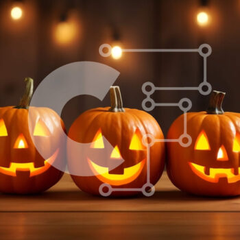 Intra Συλλεκτικό Ξύλινο Παζλ Plywood  4mm - Απόκριες κολοκύθες σε ένα ξύλινο τραπέζι Σε Ξύλινο Κουτί - Διαστάσεις: 10x10 cm – 25 κομμάτια - Image 1