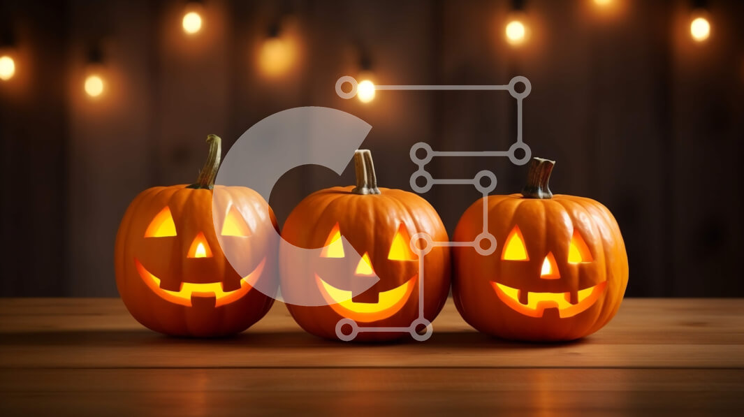 Intra Συλλεκτικό Ξύλινο Παζλ Plywood  4mm - Απόκριες κολοκύθες σε ένα ξύλινο τραπέζι Σε Ξύλινο Κουτί - Διαστάσεις: 10x10 cm – 25 κομμάτια