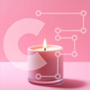 Intra Συλλεκτικό Ξύλινο Παζλ Plywood  4mm - Όμορφη εικόνα ενός μικρού λευκού κεριού σε μια ροζ επιφάνεια Σε Ξύλινο Κουτί - Διαστάσεις: 10x10 cm – 25 κομμάτια