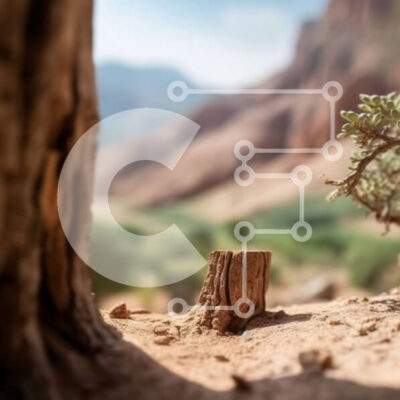 Intra Συλλεκτικό Ξύλινο Παζλ Plywood  4mm - Όμορφη εικόνα ενός μικρού δέντρου στη μέση ενός τοπίου της ερήμου Σε Ξύλινο Κουτί - Διαστάσεις: 10x10 cm – 25 κομμάτια - Image 1