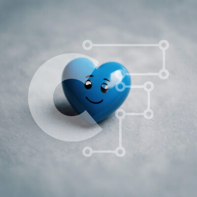 Intra Συλλεκτικό Ξύλινο Παζλ Plywood  4mm - Μπλε καρδιά με χαμογελαστό πρόσωπο - εικόνα φόντου Σε Ξύλινο Κουτί - Διαστάσεις Puzzle: 10x10 cm – 25 κομμάτια - Image 1