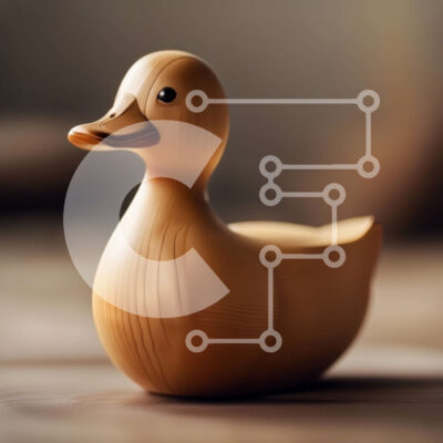 Intra Συλλεκτικό Ξύλινο Παζλ Plywood 4mm - Όμορφη εικόνα μιας ξύλινης πάπιας σε ένα τραπέζι Σε Ξύλινο Κουτί - Διαστάσεις: 10x10 cm – 25 κομμάτια - Image 1