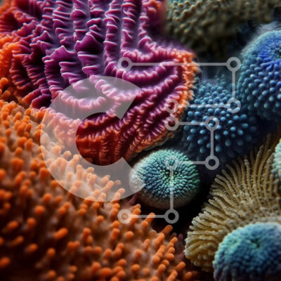 Intra Συλλεκτικό Ξύλινο Παζλ Plywood  4mm - Όμορφη κοντινή εικόνα ενός πολύχρωμου κοραλλιογενούς υφάλου Σε Ξύλινο Κουτί - Διαστάσεις: 10x10 cm – 25 κομμάτια - Image 1