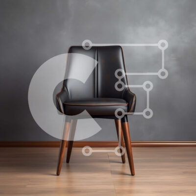 Intra Συλλεκτικό Ξύλινο Παζλ Plywood  4mm - Μαύρη δερμάτινη καρέκλα με ξύλινα πόδια σε γκρι δωμάτιο Σε Ξύλινο Κουτί - Διαστάσεις Puzzle: 10x10 cm – 25 κομμάτια - Image 1