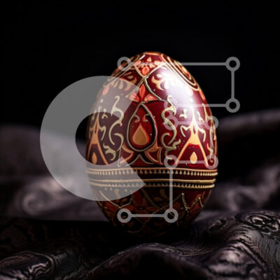 Intra Συλλεκτικό Ξύλινο Παζλ Plywood 4mm - Όμορφο Πασχαλινό αυγό σε δραματικό μαύρο φόντο Σε Ξύλινο Κουτί - Διαστάσεις: 10x10 cm – 25 κομμάτια - Image 1