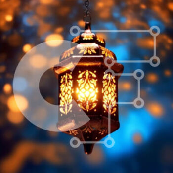 Intra Συλλεκτικό Ξύλινο Παζλ Plywood  4mm - Περίπλοκο μεταλλικό φανάρι με ζεστή λάμψη σε φόντο Bokeh Σε Ξύλινο Κουτί - Διαστάσεις Puzzle: 10x10 cm – 25 κομμάτια - Image 1