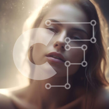 Intra Συλλεκτικό Ξύλινο Παζλ Plywood  4mm - Ονειρική εικόνα μιας γαλήνιας νεαρής γυναίκας με ξανθά μαλλιά και μπλε μάτια Σε Ξύλινο Κουτί - Διαστάσεις Puzzle: 10x10 cm – 25 κομμάτια - Image 1